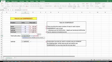 Advanced Excel How to use SUMPRODUCT. Also use it as a powerful alternative to Vlookup