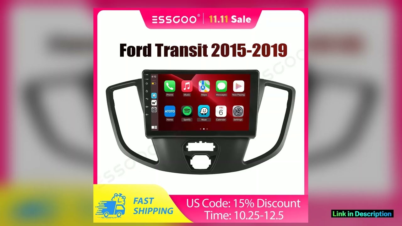For 20152019 Ford Transit 150 250 350 9 Car Stereo Radio WiFi Carplay Android 14 Head Unit