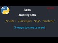 py4@5 1 Sets in Python creating بايثون بالعربي