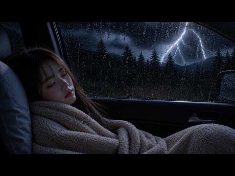 99% of Overthinkers Fall Asleep in 4 Minutes | Heavy Rain & Loud Thunder in a Cozy Car