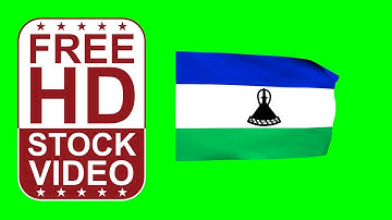 Free Stock Videos – Lesotho flag waving on green screen 3D animation