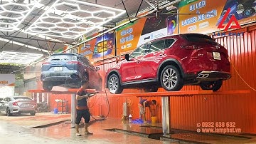 Cầu nâng 1 trụ âm nền mặt bàn chữ H chuyên dùng rửa gầm ô tô | Lâm Phát JSC