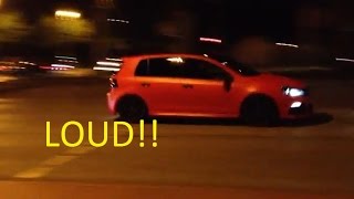 Tuned matte red Golf 6 R - loud exhaust acceleration sound!!
