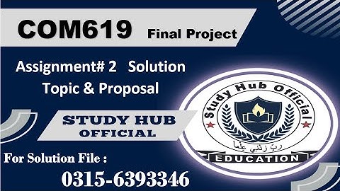 COM619 Assignment 2 solution Project proposal 2025 #vu #project #com619