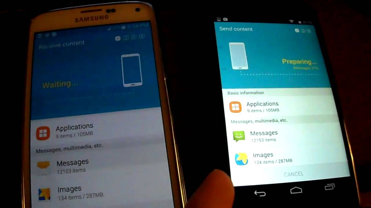 Samsung Smart Switch App Transfer TEXT messages DATA from ...