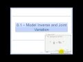 8 1 – Model Inverse and Joint Variation