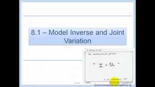 8.1 - Model Inverse and Joint Variation