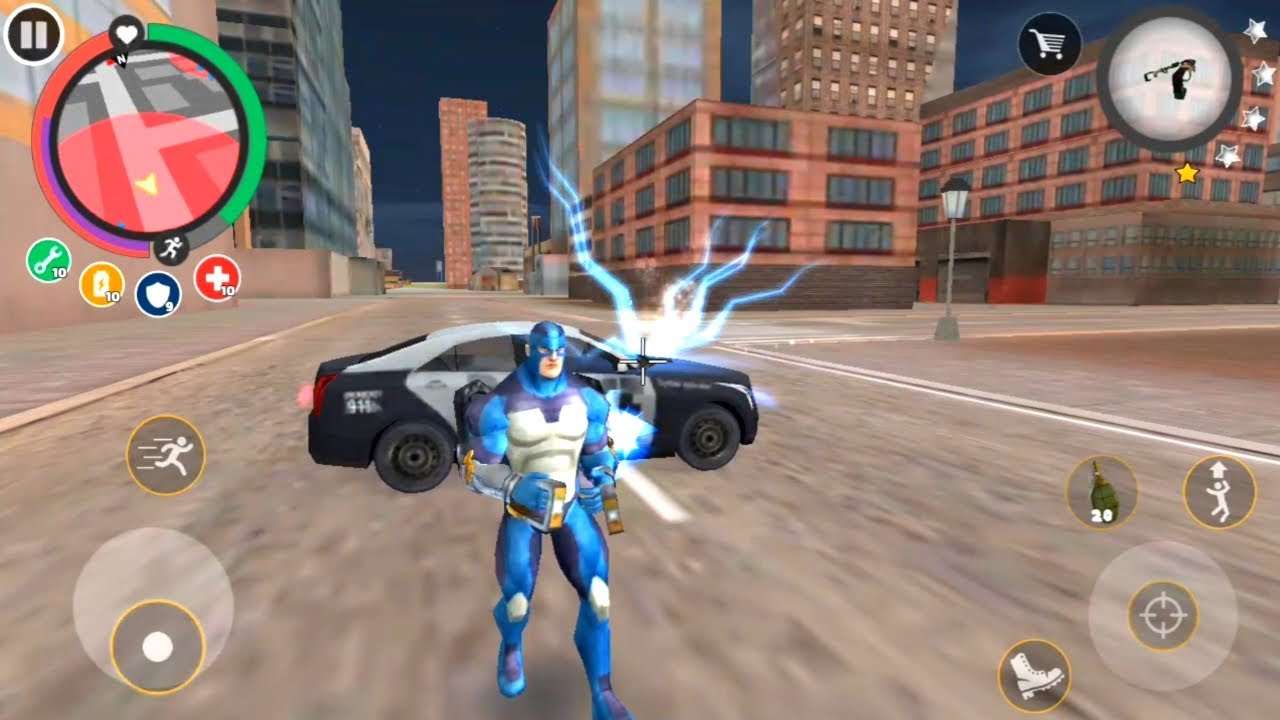 Rope hero vice town new game | Rope hero new city police fight with zeus fist | Games on gameplay