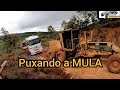 Puxando outra carreta /Motoniveladora Caterpillar 120K /Grader niveleuse motoconformadora patrola