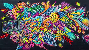 Trippy Augmented Reality and Projection Mapping Brings Mural to Life