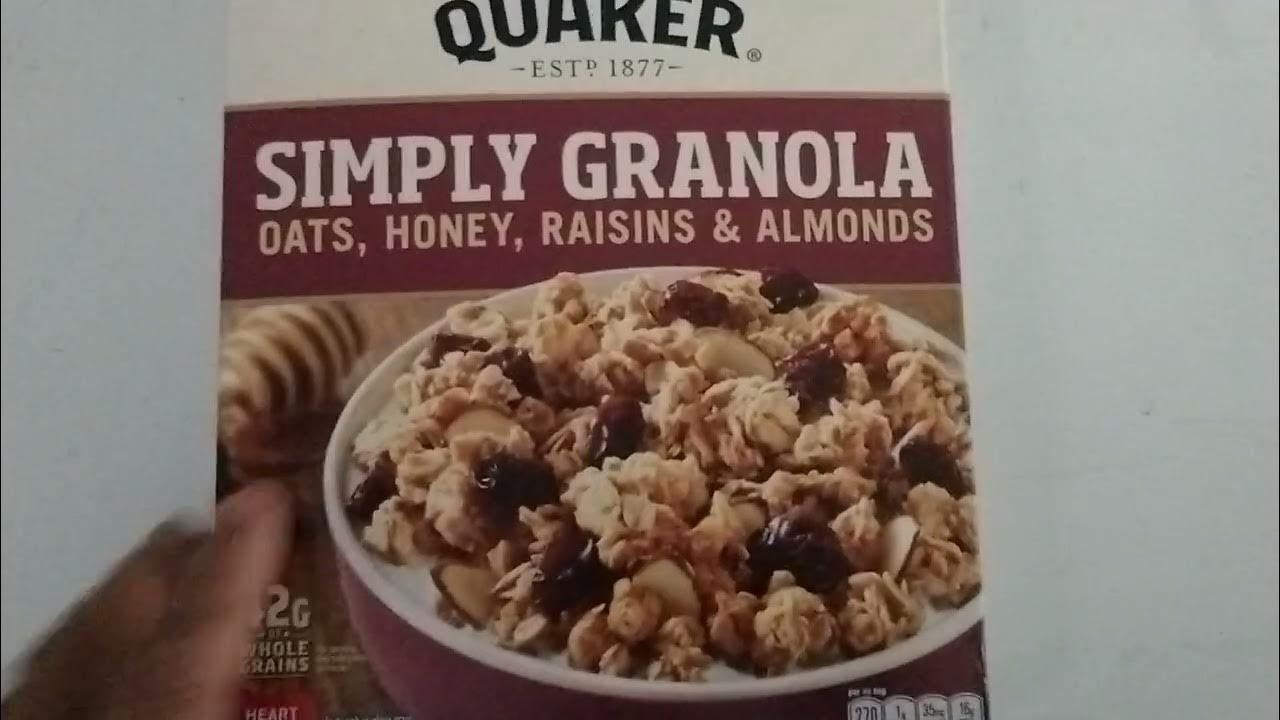 QUAKER SIMPLY GRANOLA Oats, Honey, Raisins & Almonds. YouTube