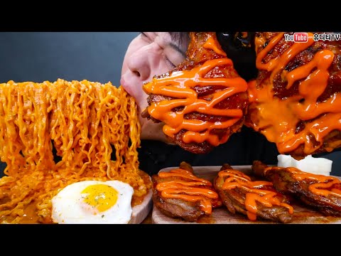 ASMR CARBO <strong>FIRE</strong> NOODLES &amp;amp; <strong>BBQ</strong> CHICKEN &amp;amp; <strong>FIRE</strong> MAYO SAUCE 까르보불닭4봉 &amp;amp; BBQ자메이카 &amp;amp; 불닭마요 먹방 REAL