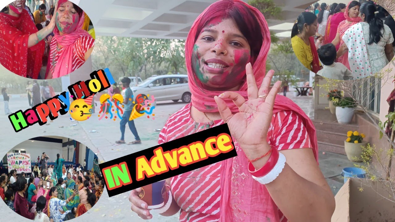 Alll the women celebrated Holi in advance🔥🫟🪣💃#holi #holispecial #holivlog #Holi#vlog #viral #village