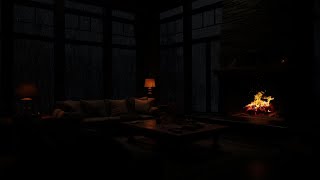 Cozy Ambiance with Rain and Fireplace Sounds for Focus, Relaxation, Study, and Work