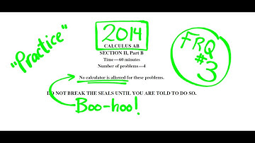 Visca AP Calculus AB 2014 Exam Problems FRQ 3