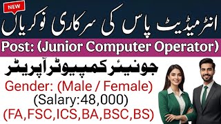 Punjab PITB Jobs 2026 | Junior Computer Operator | Online Apply | Latest Govt Jobs