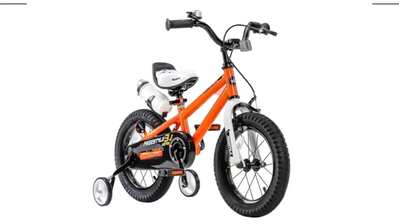 RoyalBaby BMX Freestyle Kids Bike, Orange, 14 inch - Best Kids Ride on Toys