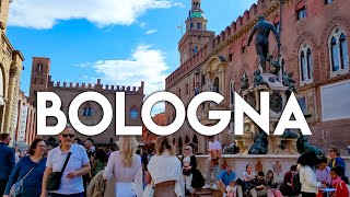 UNIQUE! BOLOGNA - CASTLE RE ENZO ! STREET FOOD - Walking Tour in 4K!  - Top Italian Destinations