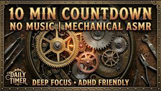 10 Minute Steampunk Timer with Ticking Clock Sounds • No Music • Mechanical ASMR screenshot 1