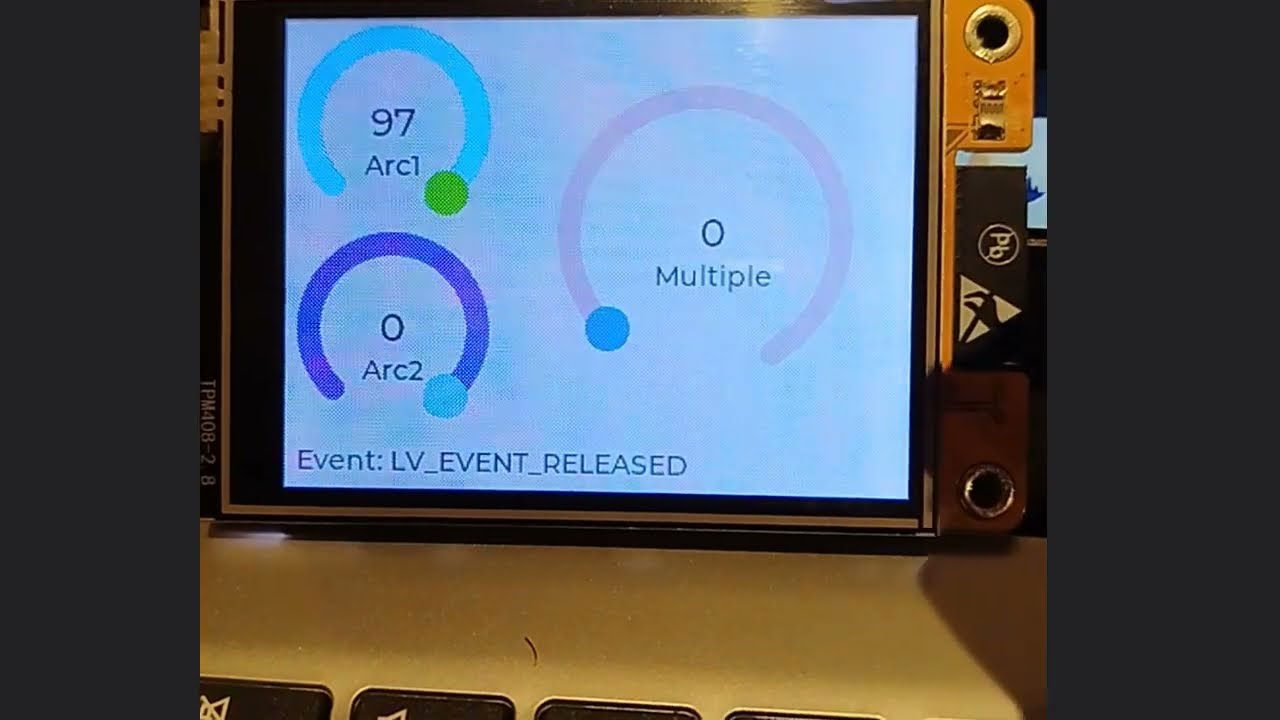 LVGL ESP32 2432S028R CYD learn to handle ARC events (Beginner