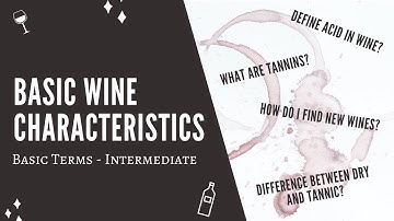 Wine Basics - Crash course in understanding tannin, acid, sweetness, body and alcohol in wine.