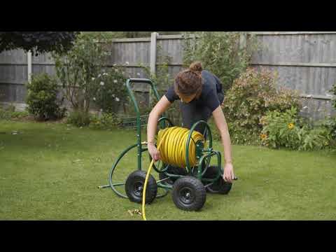 How to attach the HydroSure 150m Heavy Duty Hose Reel Cart with Basket to the tap