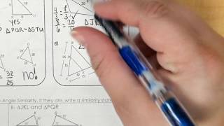 Geom - Unit 7 Day 2 Notes, Triangle Similarity Chart