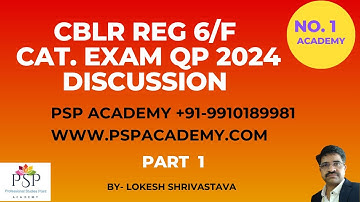 Customs Broker Reg 6/CHA/F Card Question Paper March  2024 Part 1,  by Lokesh Shrivastava 9910189981