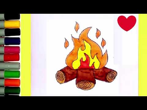 فيديو: شعلة النار: كيفية الرسم بقلم رصاص