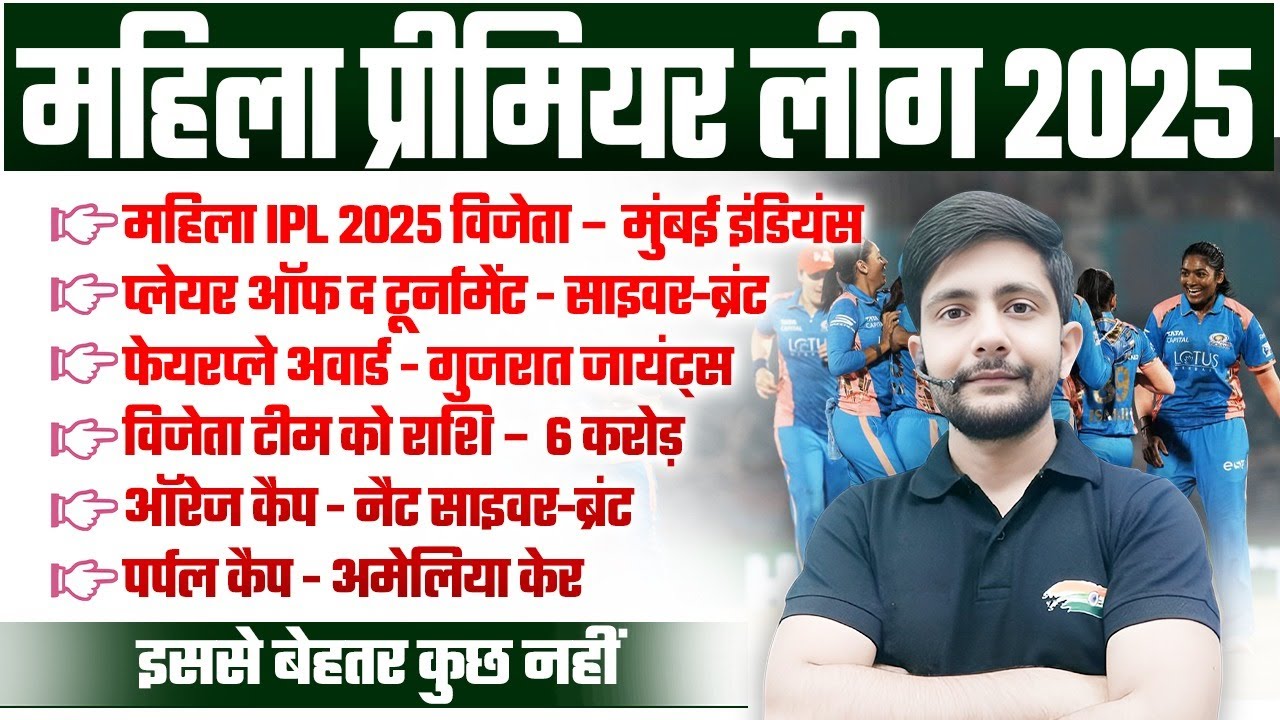 Sports Current Affairs 2025 | WPL 2025 Imp Current Affairs, Ankit Sir