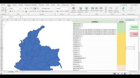 Mapa de Colombia por departamentos desde Excel VBA | GRATIS
