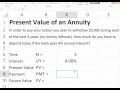 Present Value Table Excel