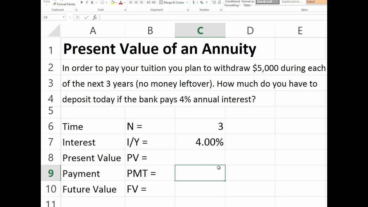 Present Value Chart