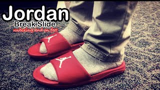 nike jordan break slide red