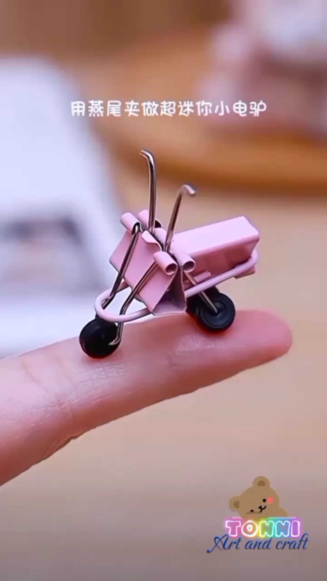 (try it) DIY mini bike ? #shorts #diy #tonniartandcraft #art #love