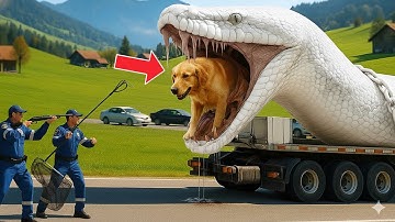 Brave Heroes Save Poor Dog From Giant Python’s Attack🐍