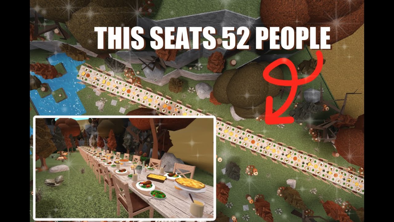 I Made a GIANT BLOXBURG Friendsgiving Table Bloxburg YouTube