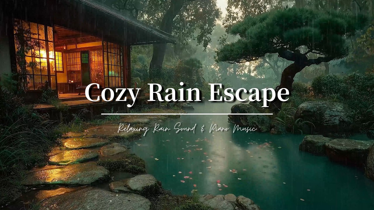 Peaceful Rainy Night by the Pond 🎹 Relaxing Piano & Gentle Rain Sounds