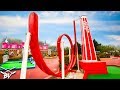 THE BEST MINI GOLF COURSE EVER! - TRIPLE HOLE IN ONE AND CRAZY HOLES!