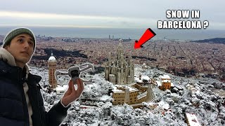 Barcelonas Biggest Snow Fall In 13 Years - Drone View Dji Mini2