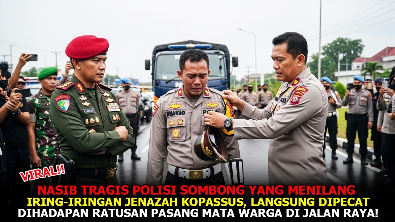 VIRAL❗NASIB TRAGIS POLISI SOMBONG Yang  Menilang Ambulan Pembawa Jenazah Kopassus, Langsung Dipecat