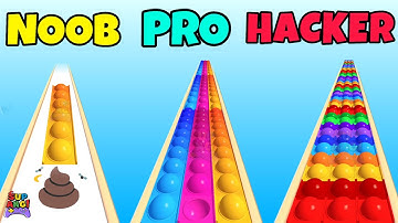 NOOB vs Pro vs HACKER in Pop it Run - ASMR | All Levels Gameplay Walkthrough (iOS,Android)