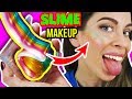 DIY SCHMINKE aus SCHLEIM SELBER MACHEN! 😱🌈 REGENBOGEN SLIME HIGHLIGHTER MAKEUP!