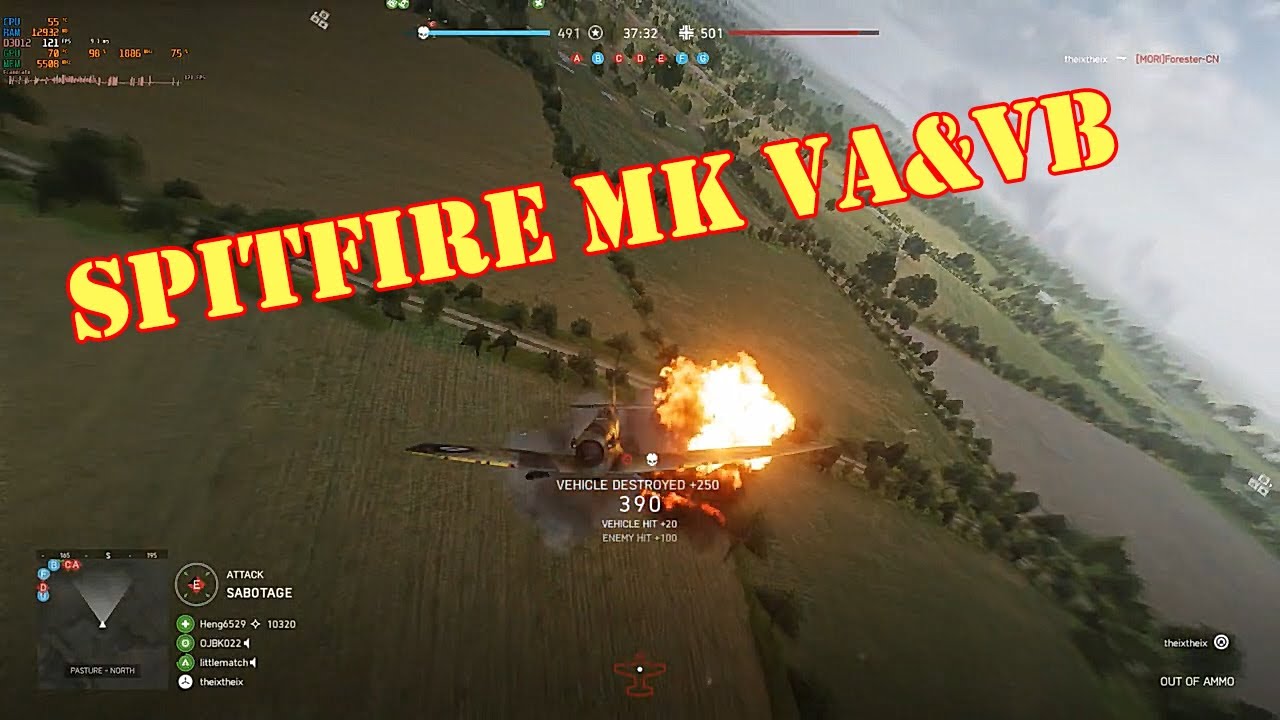 Spitfire MK VA/VB gameplay (Feb'19 Patch)