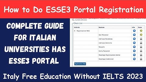 ESSE3 Portal Registration Complete Application Process| Italy Universities ESSE3 portal Registration