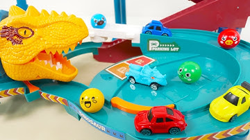 Satisfying Building Tracks☆Car&Marble Run ASMR Dinosaur Track Course