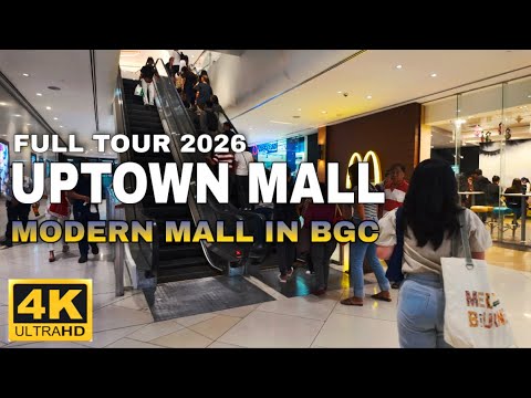 Exploring Modern Mall in BGC Uptown Mall Bonifacio Global City Manila 4K Walkthrough