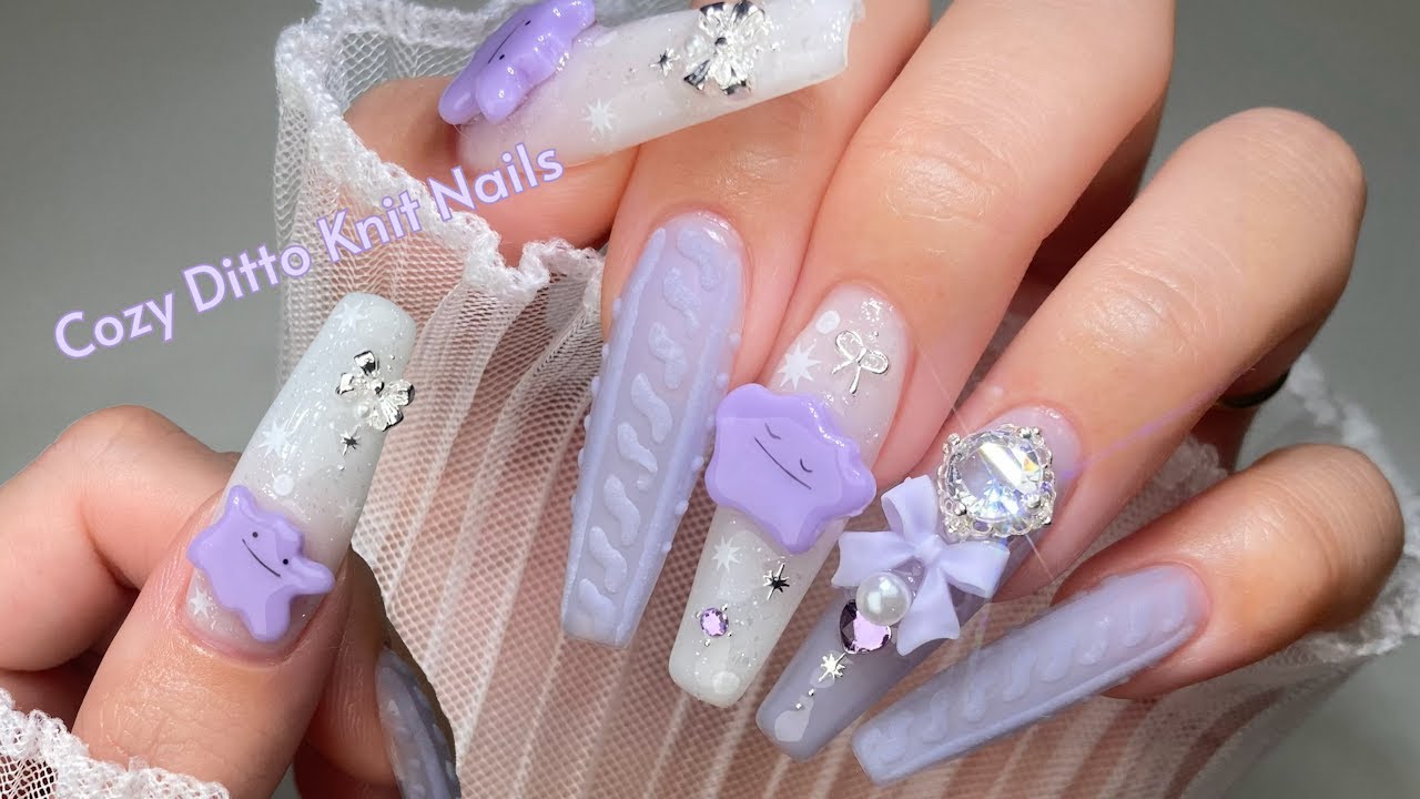 Cozy Ditto Knit Nails 🧶| SAVILAND Drill Unboxing 📦 | Korean Nails | Self Nail | Nail Art | ASMR