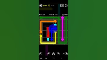 How To Solve Flow Free Regular Pack Level 16 8x8 Board Medium Walk Through Solution Walkthrough