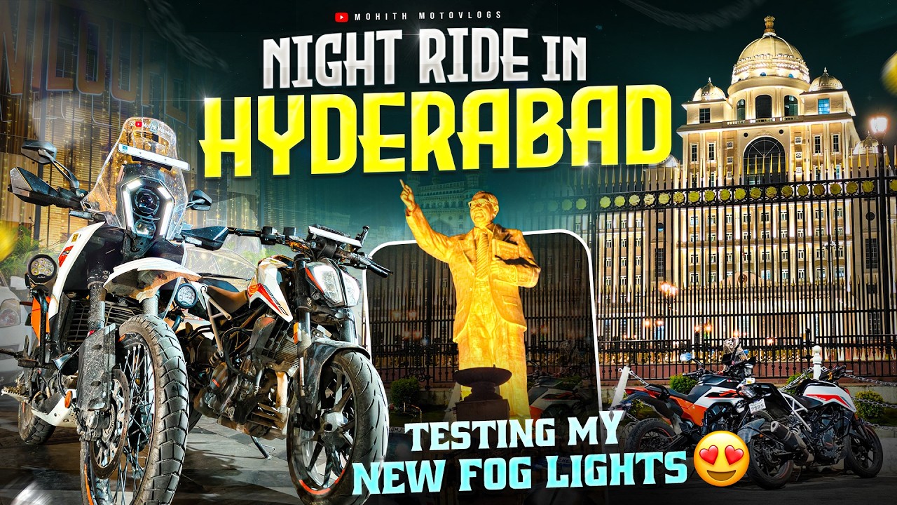 NIGHT RIDE IN HYDERABAD | TESTING MY NEW FOG LIGHTS😍 | Telugu Motovlogs | Mohith Motovlogs |